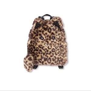Girls Leopard Faux Fur Mini Backpack